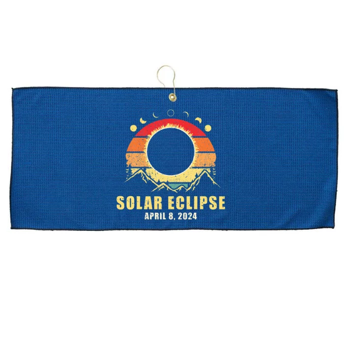 Total Solar Eclipse April 8 2024 Large Microfiber Waffle Golf Towel