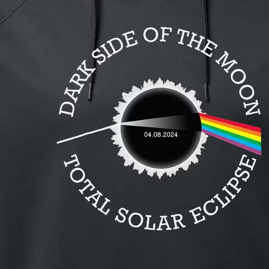 Total Solar Eclipse 04 08 24 Rainbow Totality Dark Side Moon Performance Fleece Hoodie