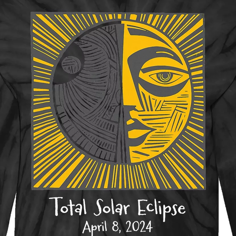 Total Solar Eclipse April 8 2024 Tie-Dye Long Sleeve Shirt