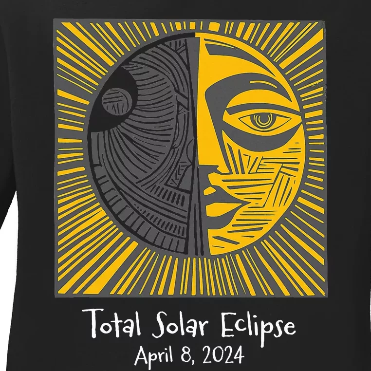 Total Solar Eclipse April 8 2024 Ladies Long Sleeve Shirt