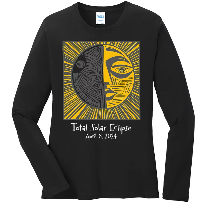 Total Solar Eclipse April 8 2024 Ladies Long Sleeve Shirt