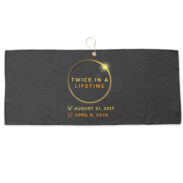 Total Solar Eclipse 2024 Phases April 8th Twice In A Lifetime Large Microfiber Waffle Golf Towel