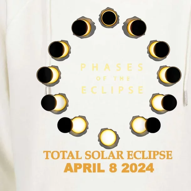 Total Solar Eclipse 2024 Phases April 8th Womens Funnel Neck Pullover Hood