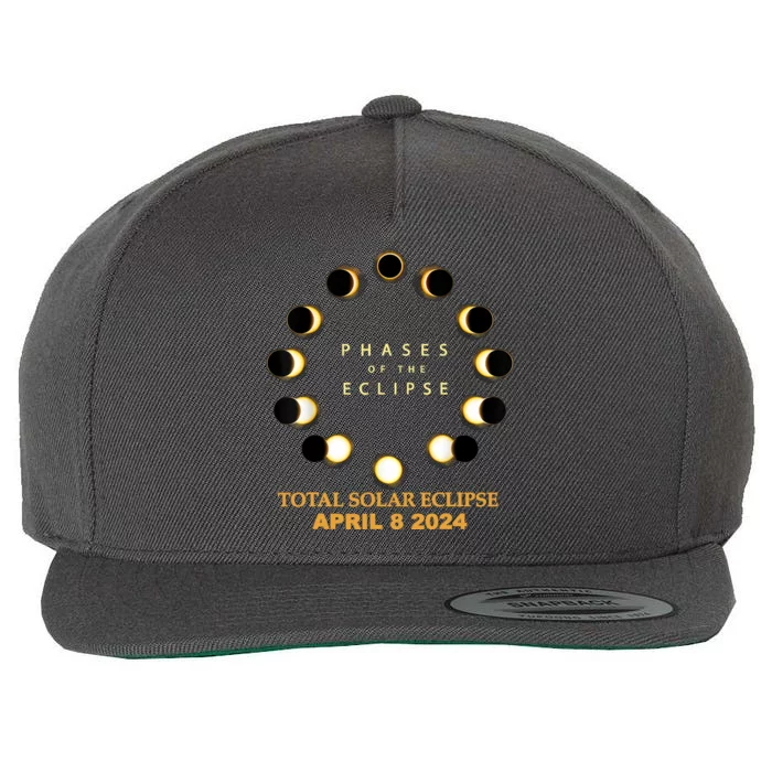 Total Solar Eclipse 2024 Phases April 8th Wool Snapback Cap