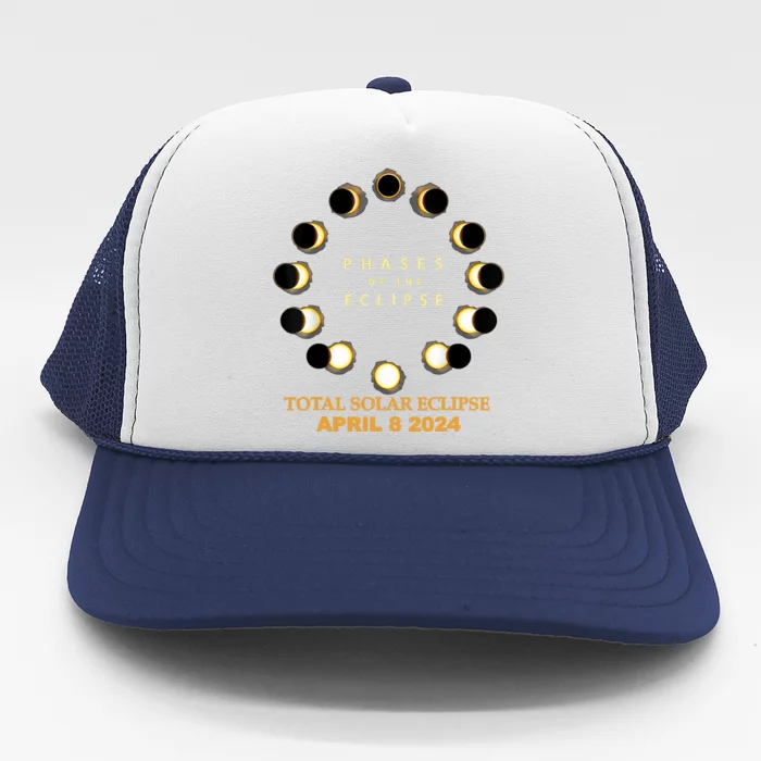 Total Solar Eclipse 2024 Phases April 8th Trucker Hat