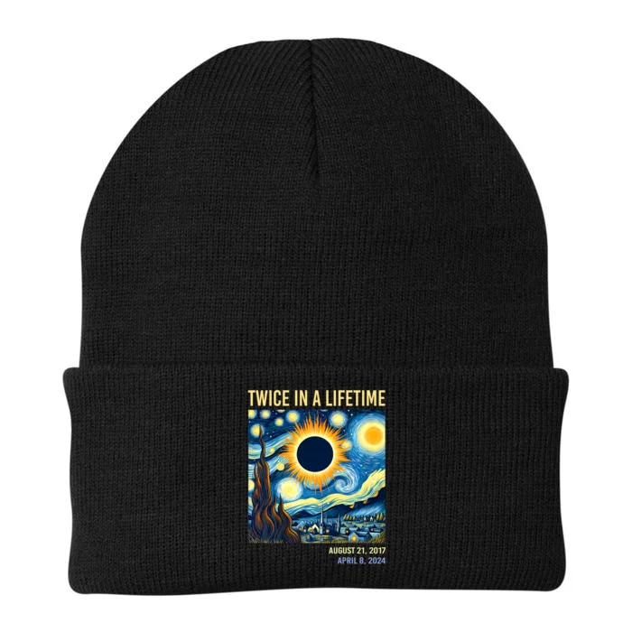 Total Solar Eclipse 2024 Twice In A Lifetime Knit Cap Winter Beanie