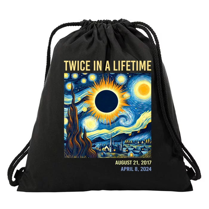 Total Solar Eclipse 2024 Twice In A Lifetime Drawstring Bag