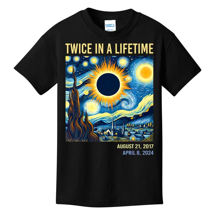 Total Solar Eclipse 2024 Twice In A Lifetime Kids T-Shirt