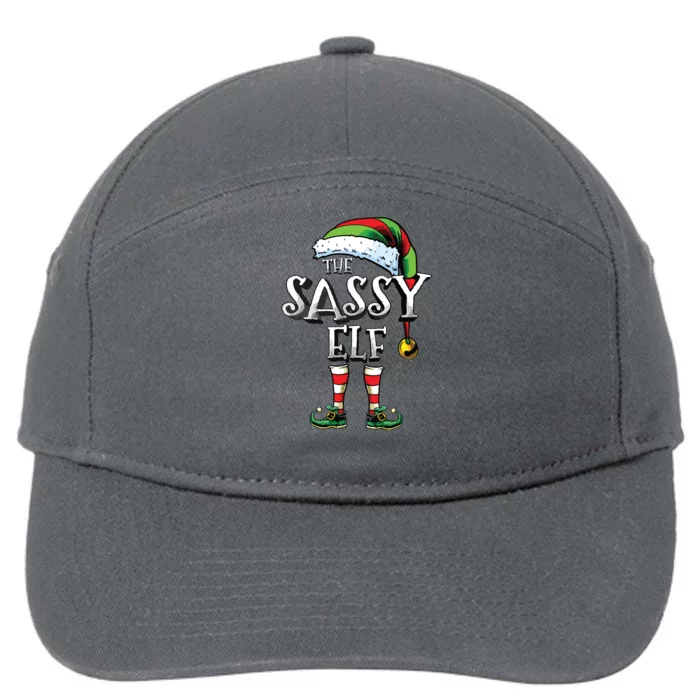 The Sassy Elf Matching Family Funny Christmas Elf 7-Panel Snapback Hat