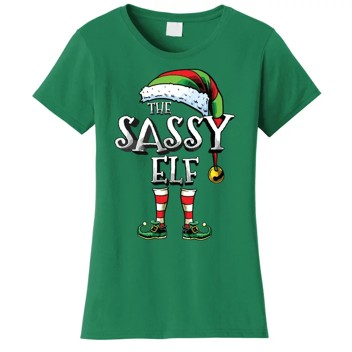 The Sassy Elf Matching Family Funny Christmas Elf Women's T-Shirt