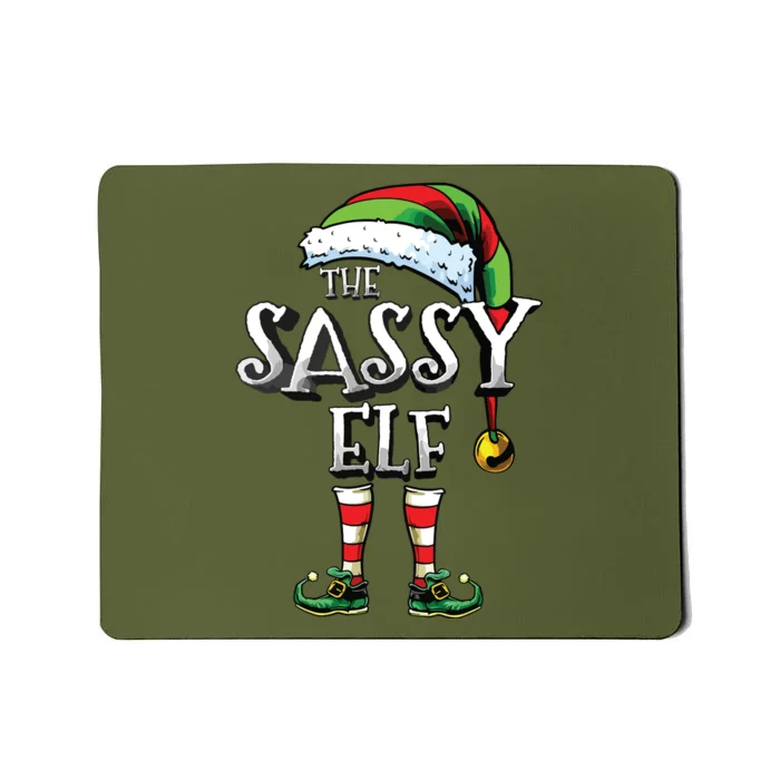 The Sassy Elf Matching Family Funny Christmas Elf Mousepad