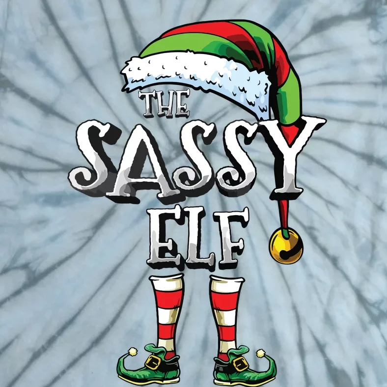 The Sassy Elf Matching Family Funny Christmas Elf Tie-Dye T-Shirt