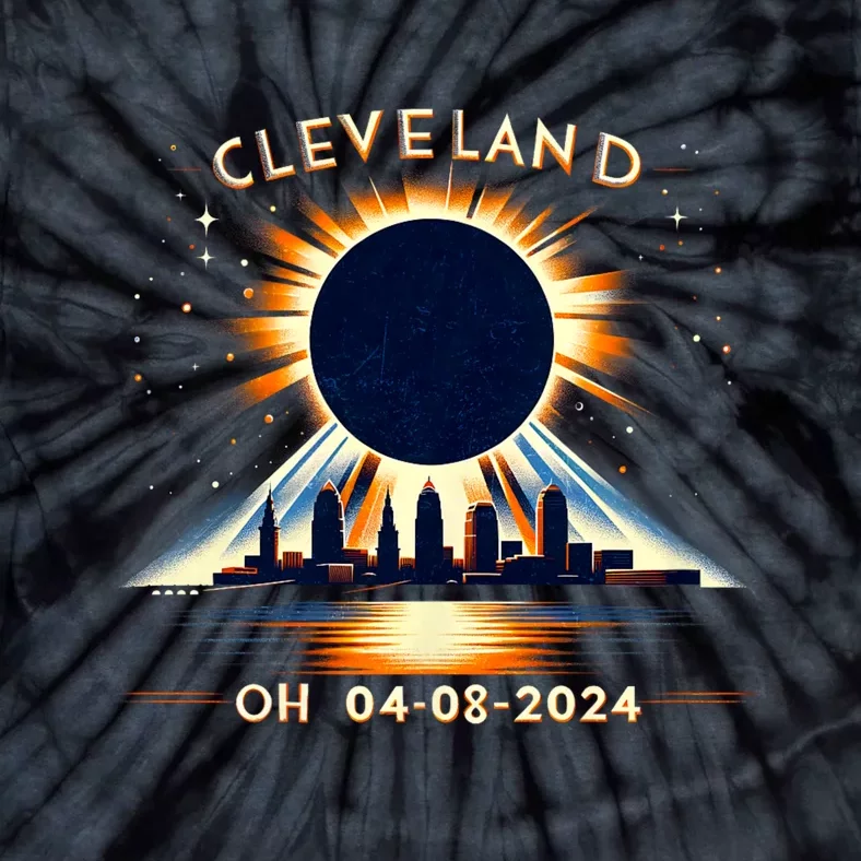 Total Solar Eclipse Cleveland Oh April 08 2024 Tie-Dye T-Shirt