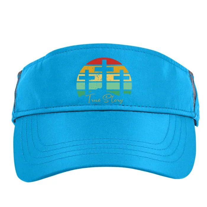 True Story Easter Cross Retro Sunset Adult Drive Performance Visor