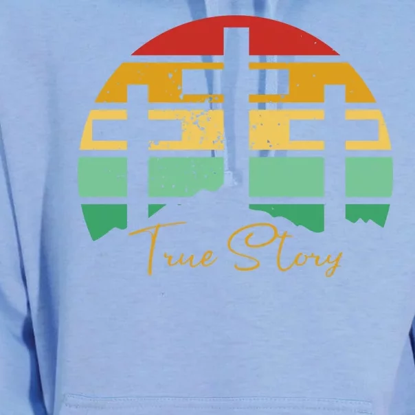 True Story Easter Cross Retro Sunset Unisex Surf Hoodie