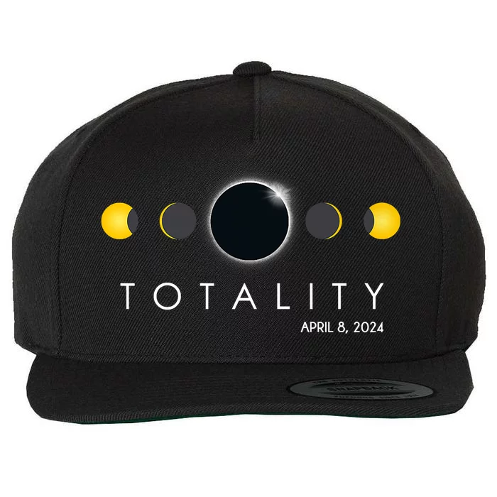 Total Solar Eclipse April 8 2024 Phases Totality Wool Snapback Cap