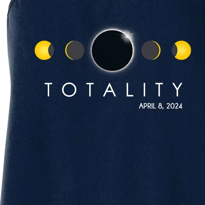 Total Solar Eclipse April 8 2024 Phases Totality Women's Racerback Tank