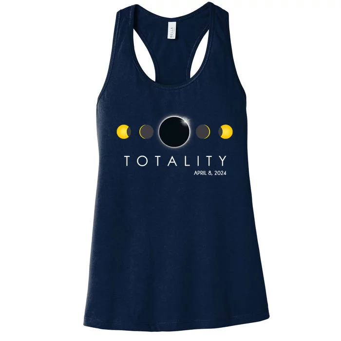 Total Solar Eclipse April 8 2024 Phases Totality Women's Racerback Tank