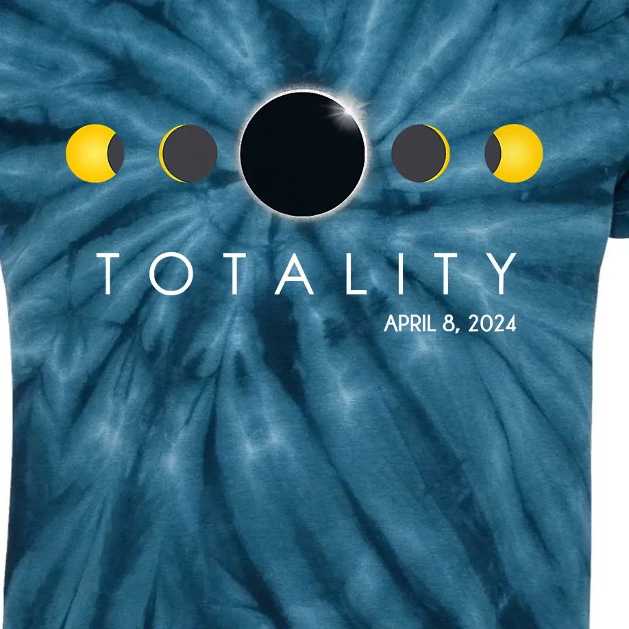 Total Solar Eclipse April 8 2024 Phases Totality Kids Tie-Dye T-Shirt