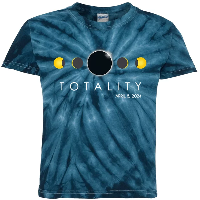 Total Solar Eclipse April 8 2024 Phases Totality Kids Tie-Dye T-Shirt