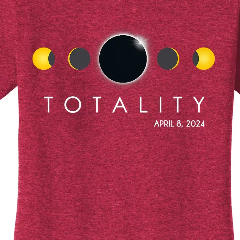 Total Solar Eclipse April 8 2024 Phases Totality Women's T-Shirt