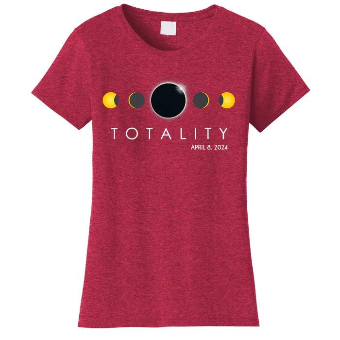 Total Solar Eclipse April 8 2024 Phases Totality Women's T-Shirt