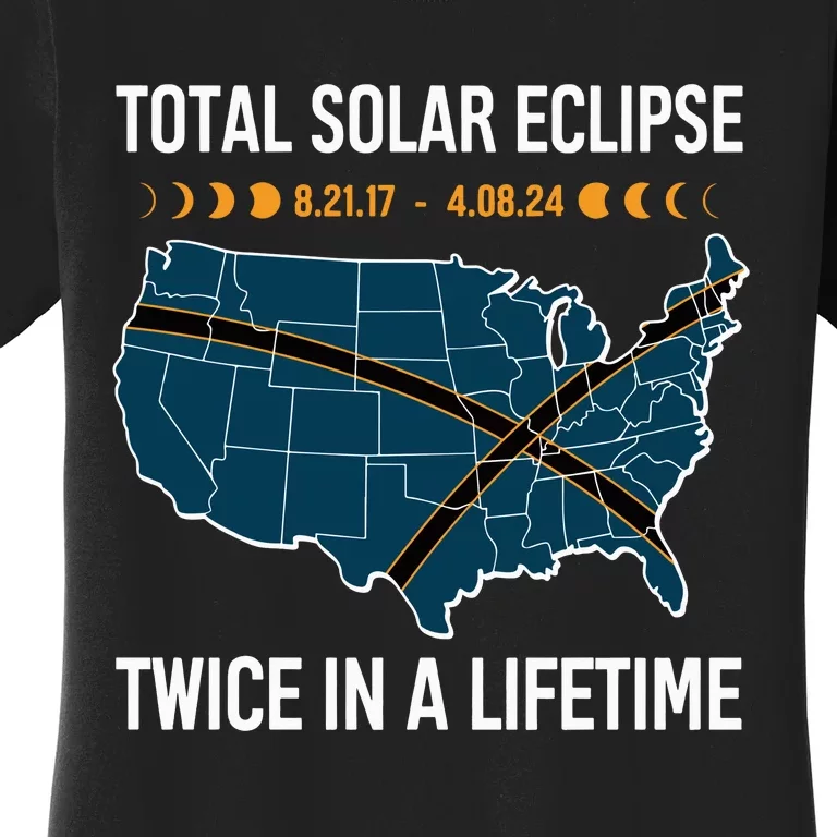 Total Solar Eclipse Twice In A Lifetime April 8 2024 Women's T-Shirt