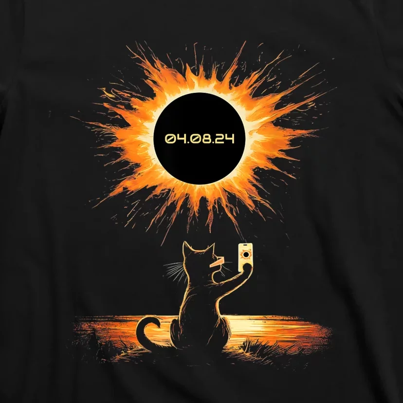 Total Solar Eclipse 2024 April 8 Cat America Totality T-Shirt