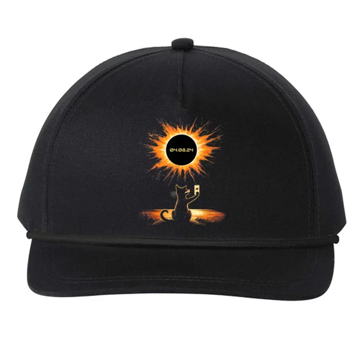 Total Solar Eclipse 2024 April 8 Cat America Totality Snapback Five-Panel Rope Hat