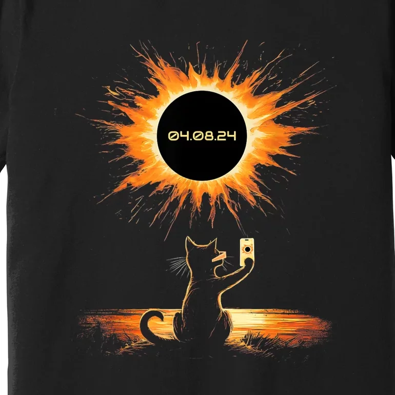 Total Solar Eclipse 2024 April 8 Cat America Totality Premium T-Shirt