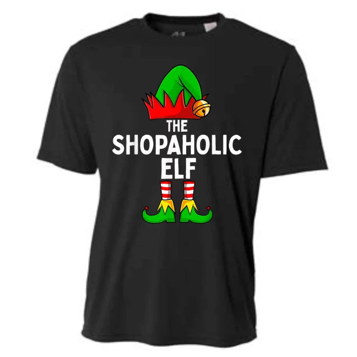 The Shopaholic Elf Funny Christmas Matching Family Cooling Performance Crew T-Shirt