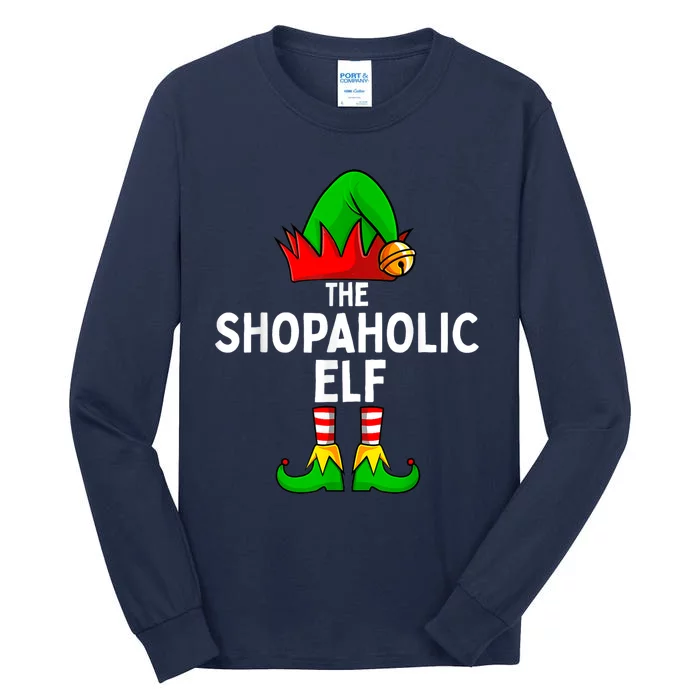 The Shopaholic Elf Funny Christmas Matching Family Tall Long Sleeve T-Shirt