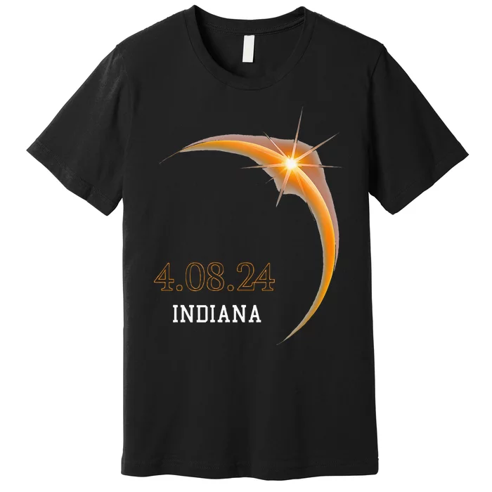 Total Solar Eclipse 2024 Indiana Totality Spring 4.08.24 Premium T-Shirt