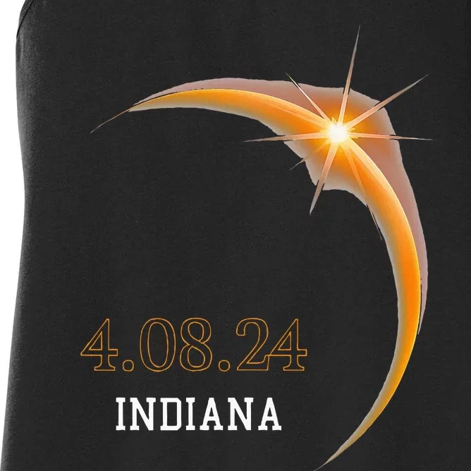 Total Solar Eclipse 2024 Indiana Totality Spring 4.08.24 Women's Racerback Tank