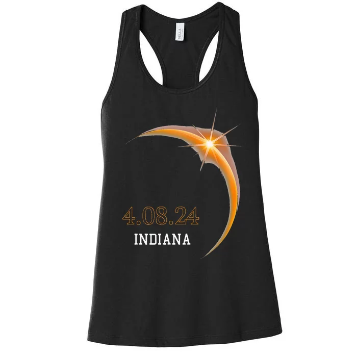 Total Solar Eclipse 2024 Indiana Totality Spring 4.08.24 Women's Racerback Tank