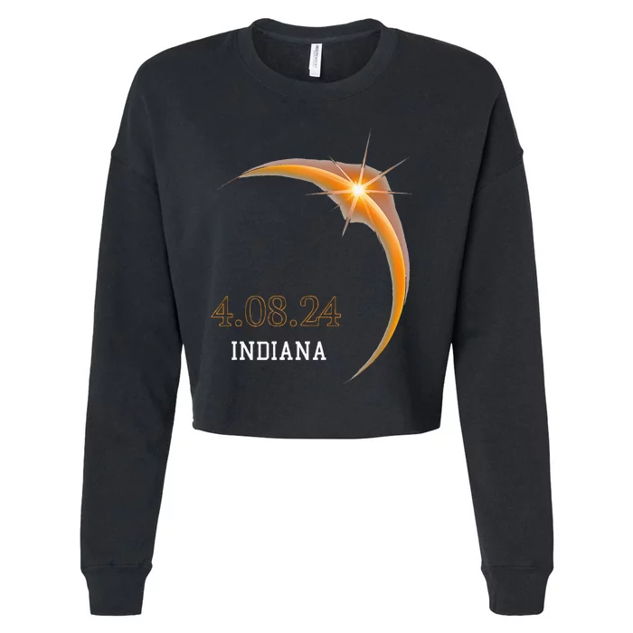 Total Solar Eclipse 2024 Indiana Totality Spring 4.08.24 Cropped Pullover Crew