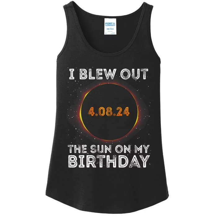 Total Solar Eclipse 4.08.24 Birthday Funny Quote Totality Ladies Essential Tank