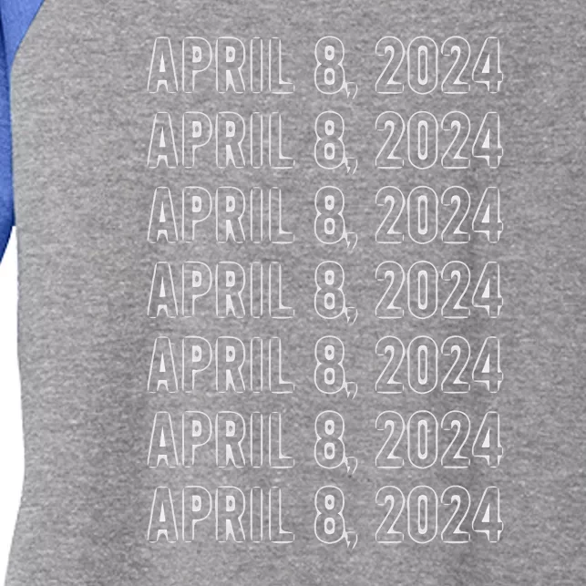 Total Solar Eclipse April 8 2024 Totality Women's Tri-Blend 3/4-Sleeve Raglan Shirt