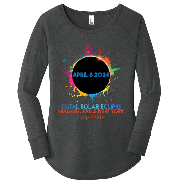 Total Solar Eclipse Niagara Falls New York 2024 I Was There Women's Perfect Tri Tunic Long Sleeve Shirt