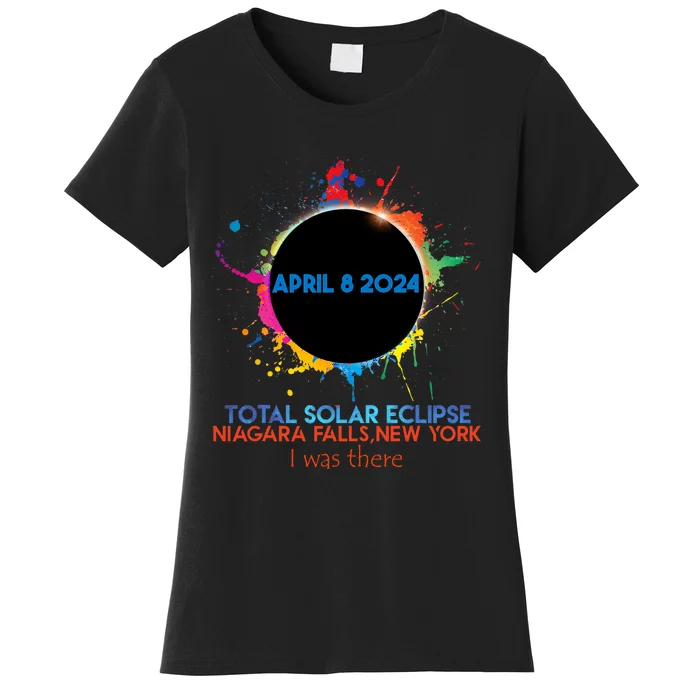 Total Solar Eclipse Niagara Falls New York 2024 I Was There Women's T-Shirt