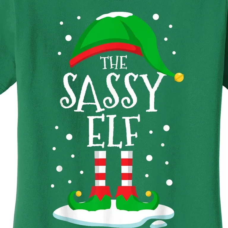 The Sassy Elf Christmas Family Matching Xmas Group Funny Women's T-Shirt