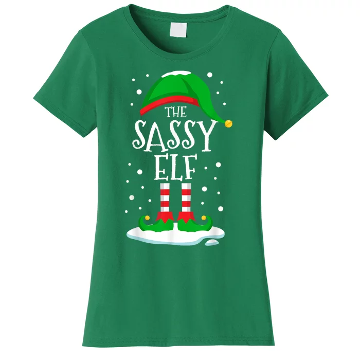 The Sassy Elf Christmas Family Matching Xmas Group Funny Women's T-Shirt