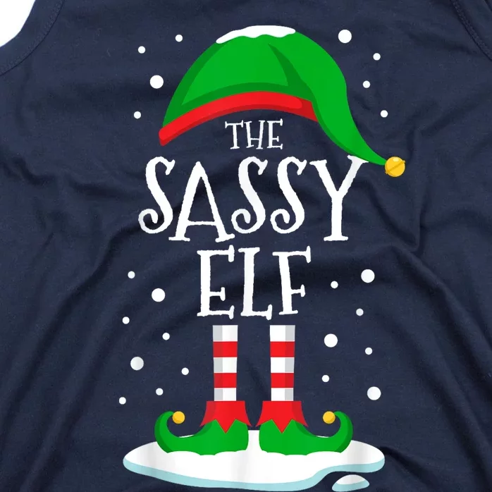 The Sassy Elf Christmas Family Matching Xmas Group Funny Tank Top