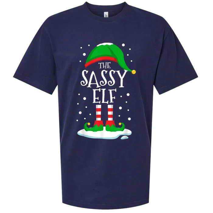 The Sassy Elf Christmas Family Matching Xmas Group Funny Sueded Cloud Jersey T-Shirt