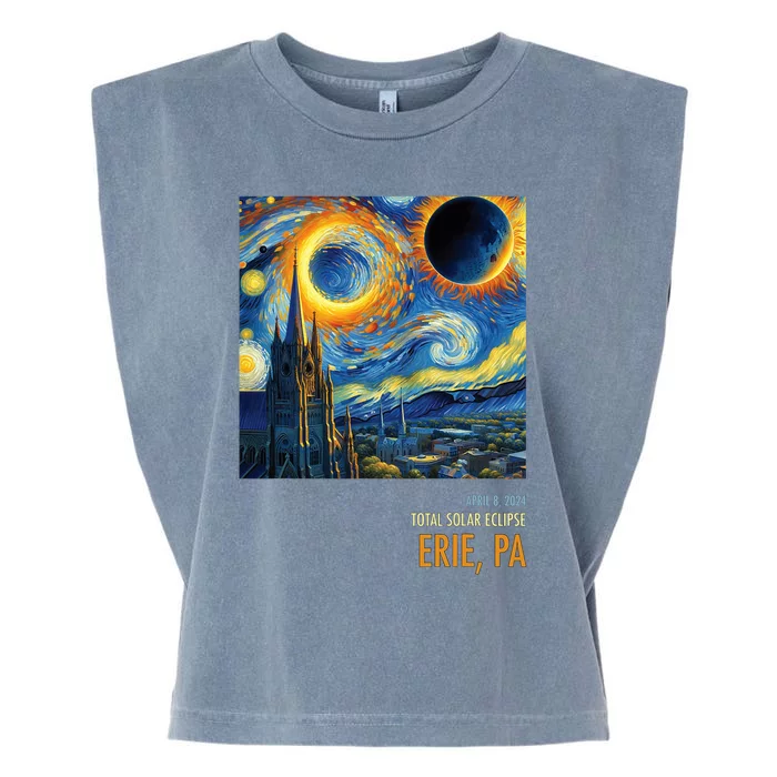 Total Solar Eclipse 2024 Erie Garment-Dyed Women's Muscle Tee