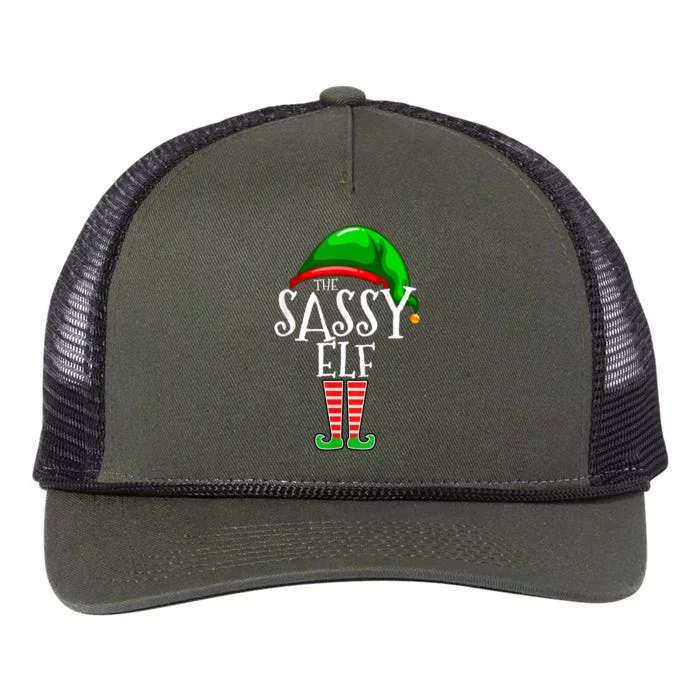 The Sassy Elf Family Matching Group Christmas Gift Funny Retro Rope Trucker Hat Cap