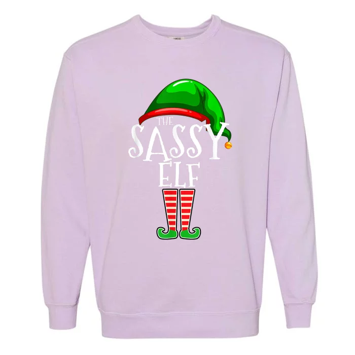 The Sassy Elf Family Matching Group Christmas Gift Funny Garment-Dyed Sweatshirt