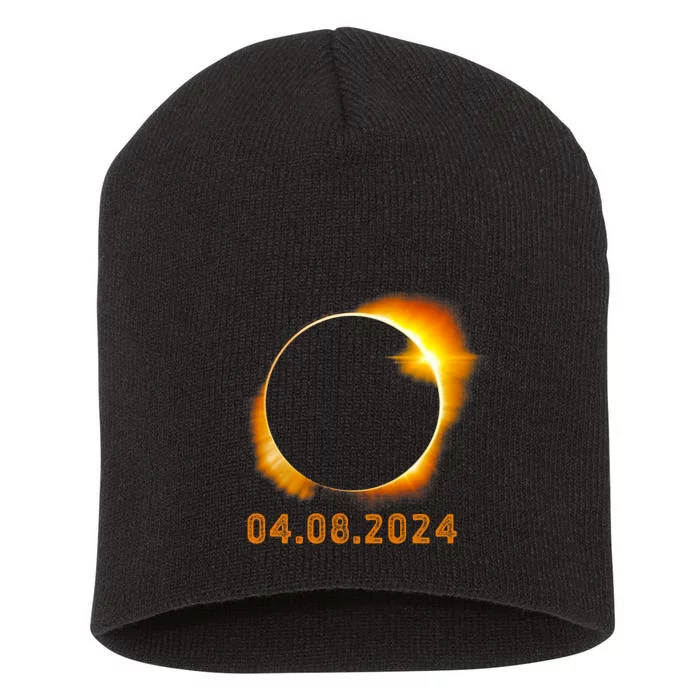 Total Solar Eclipse April 8 2024 Trending Design Short Acrylic Beanie