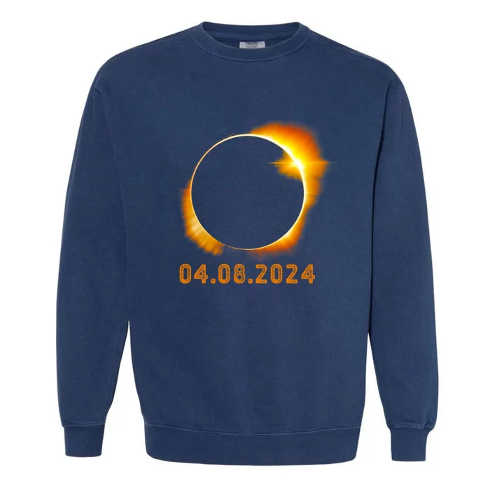 Total Solar Eclipse April 8 2024 Trending Design Garment-Dyed Sweatshirt