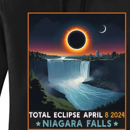 Total Solar Eclipse April 8th 2024 Niagara Falls New York Women's Pullover Hoodie